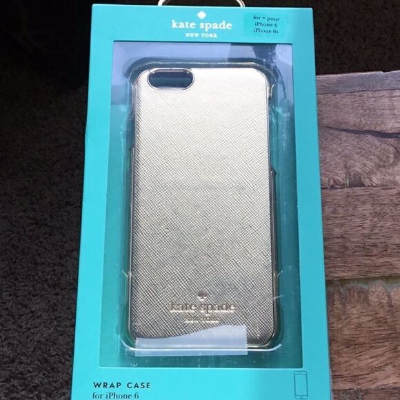 Kate Spade iPhone 6 Gold Saffiano Wrap Case (H) - Picture 1 of 8